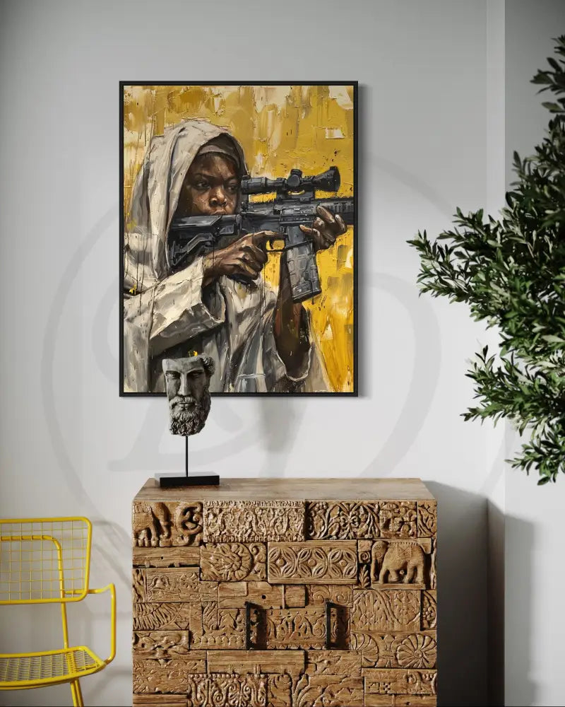 Afrocentric dramatic textured brushstroke artwork.